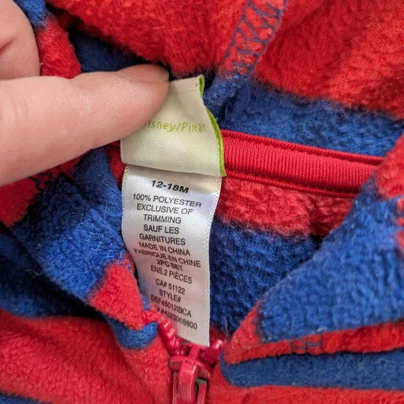 Disney Red and Blue Striped Hoodie - Picture 5 of 6